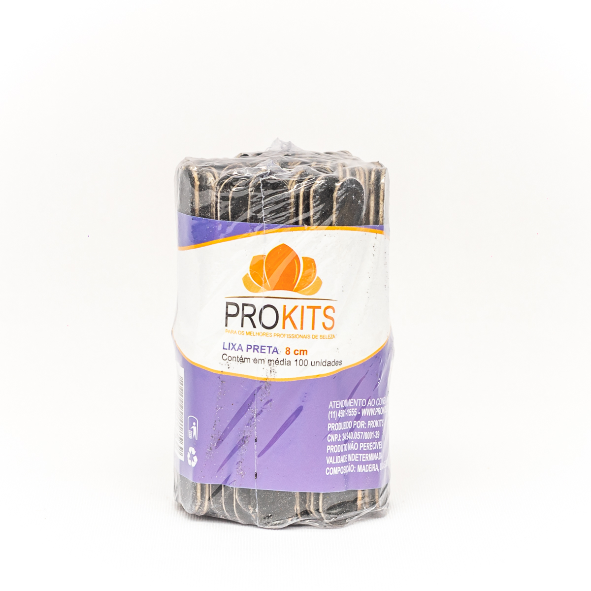 Lixa Preta 8cm Prokits - 100 unidades