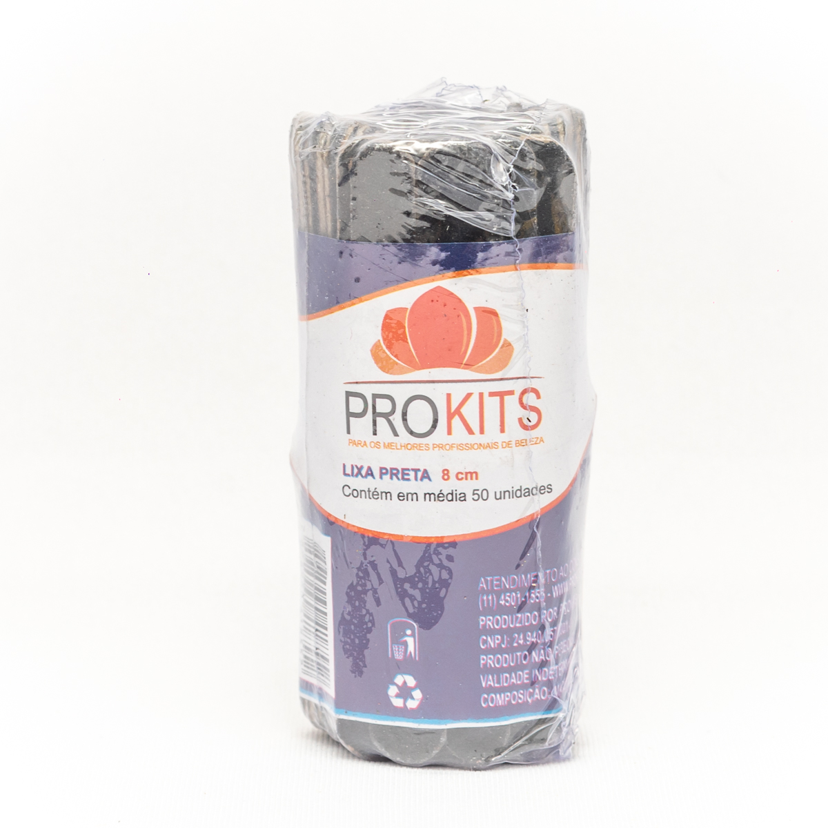 Lixa Preta 8cm Prokits - 50 unidades