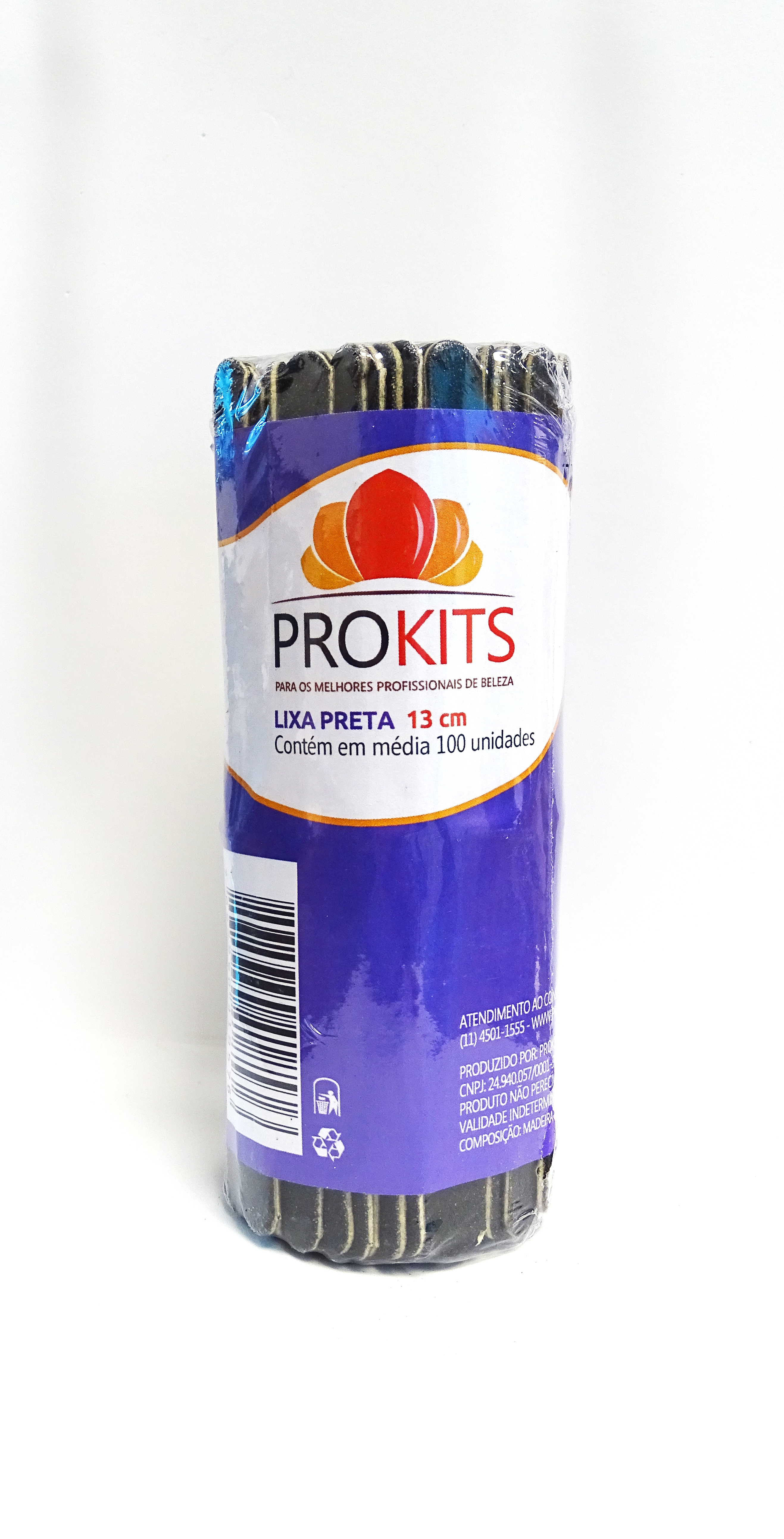 Lixa Preta 13cm Prokits - 100 unidades