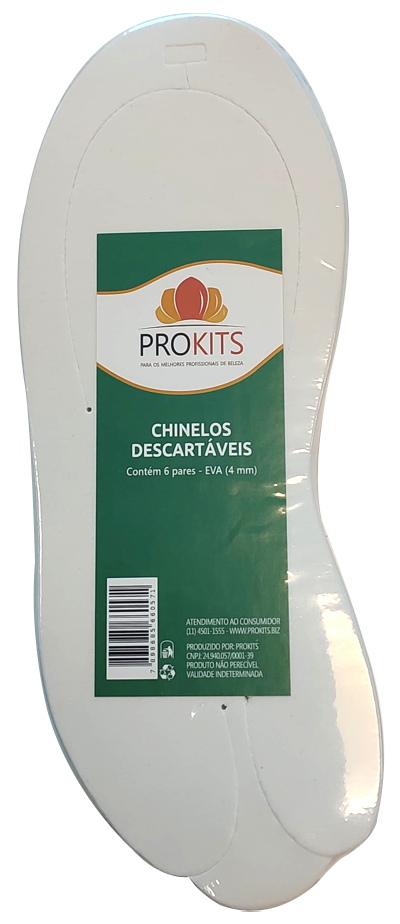 Chinelo EVA Branco Prokits - 12 unidades